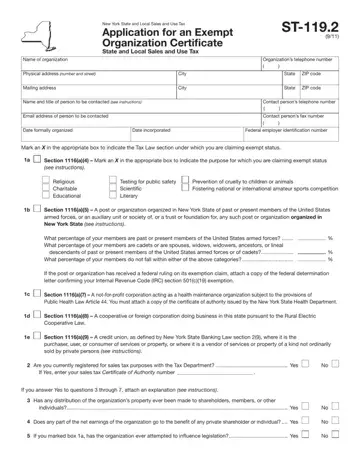 Exempt Organization Certificate Form Preview