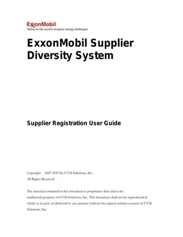 Exxonmobil Supplier Registration Form Preview