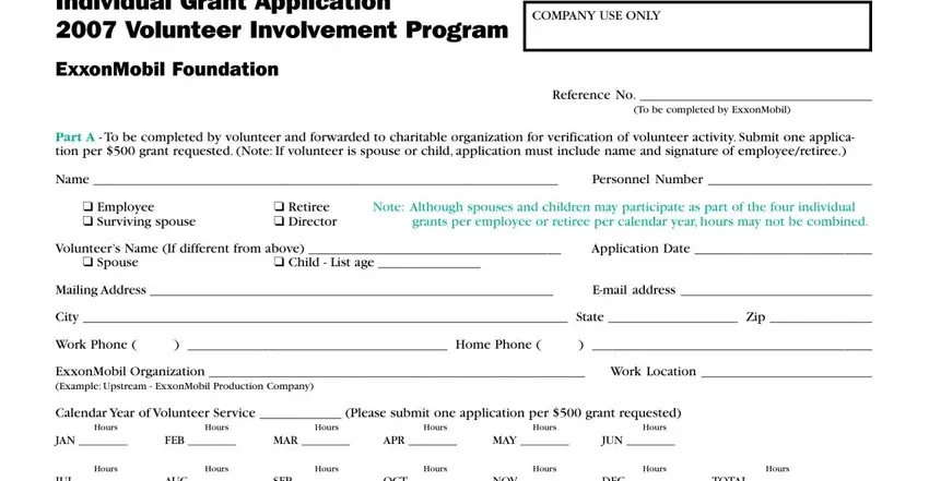 Filling in exxonmobil easymatch step 5