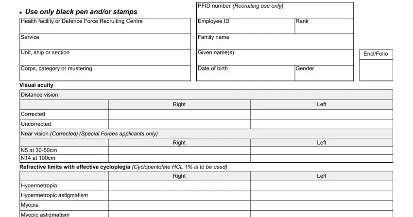 portion of empty spaces in eye test report format