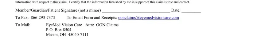 stage 2 to entering details in eyemed insight claim form