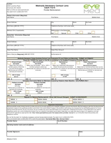 Eyemed Medically Necessary Form Preview
