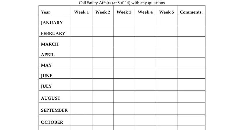 stage 1 to filling out eyewash weekly form