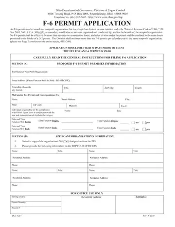 F 6 Permit Application Form Preview