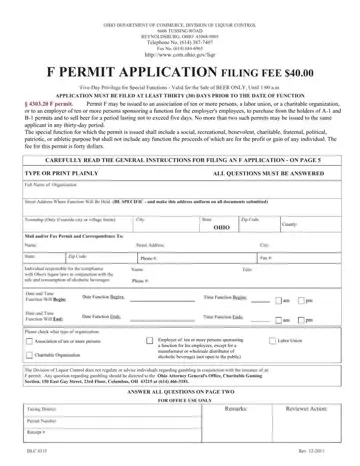 F Permit Form Preview