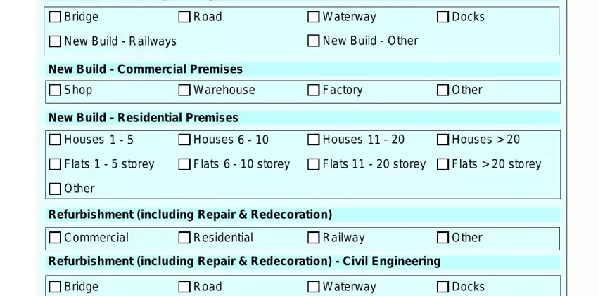 NewBuildCivilEngineeringRoad, Bridge, NewBuildRailways, NewBuildCommercialPremises, WaterwayNewBuildOther, Docks, Shop, Warehouse, Factory, Other, NewBuildResidentialPremises, Houses, Houses, Houses, and Houses in f10 construction