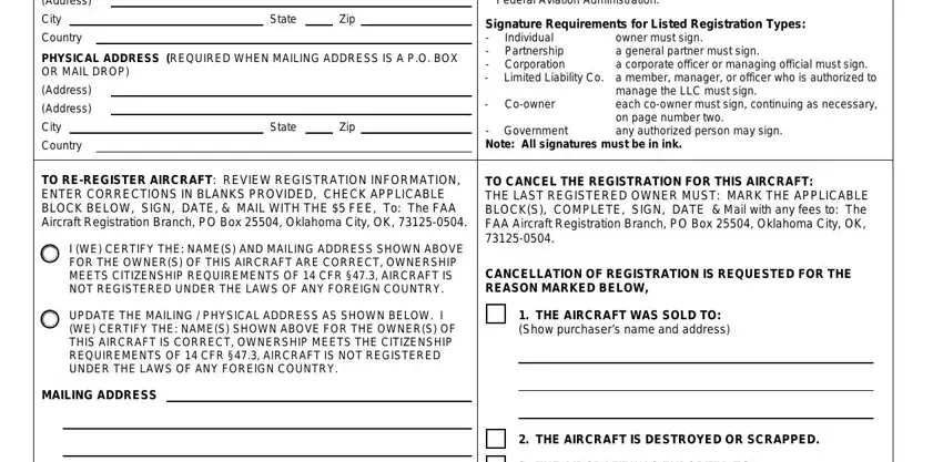 part 2 to finishing faa aircraft registration form