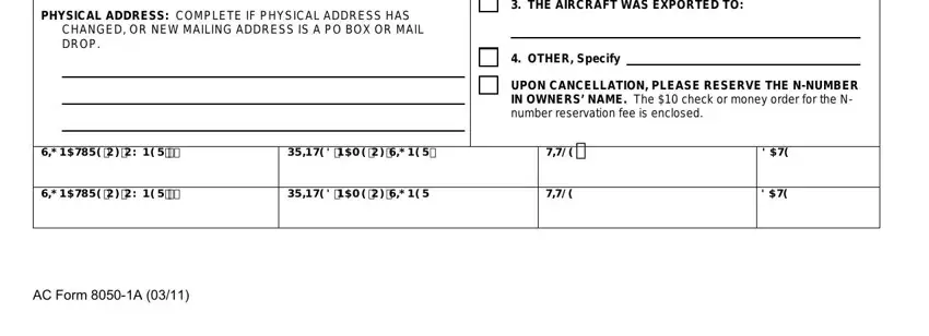 Completing faa aircraft registration form stage 3