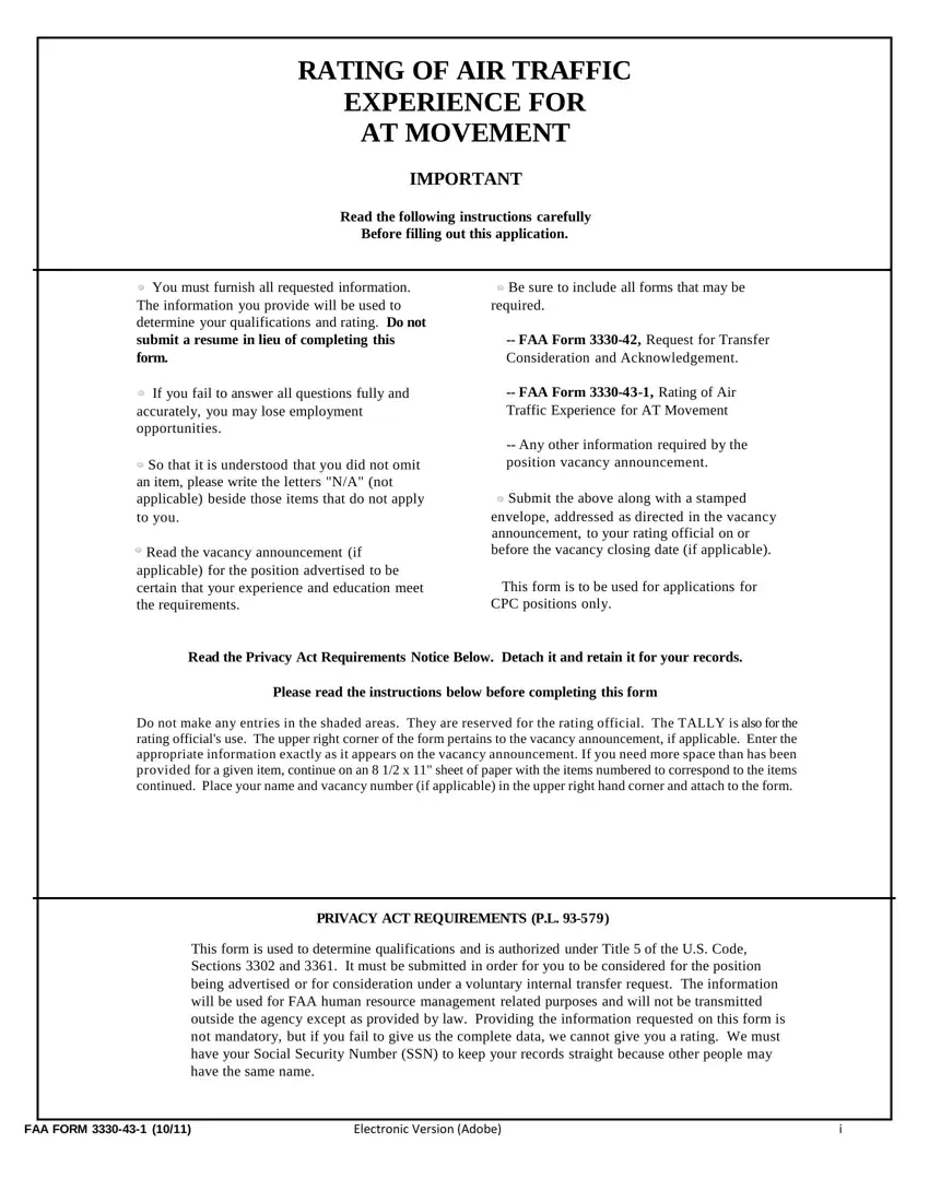 Faa Form 3330 43 1 first page preview