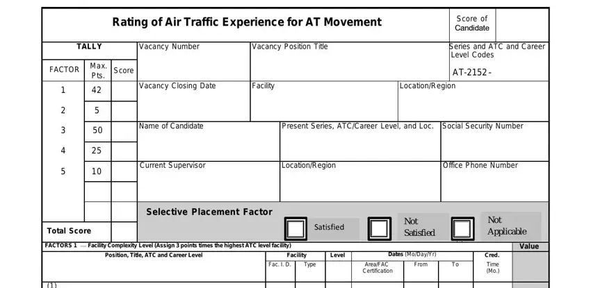 rating form faa empty spaces to consider