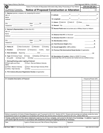 Faa Form 7460 1 Preview