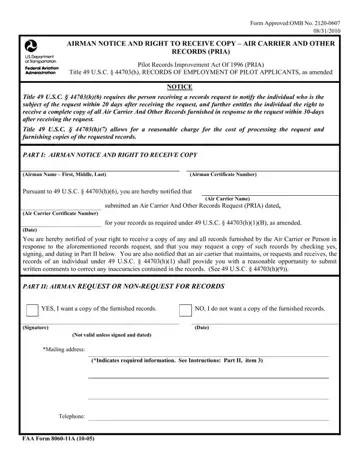 Faa Form 8060 11A Preview