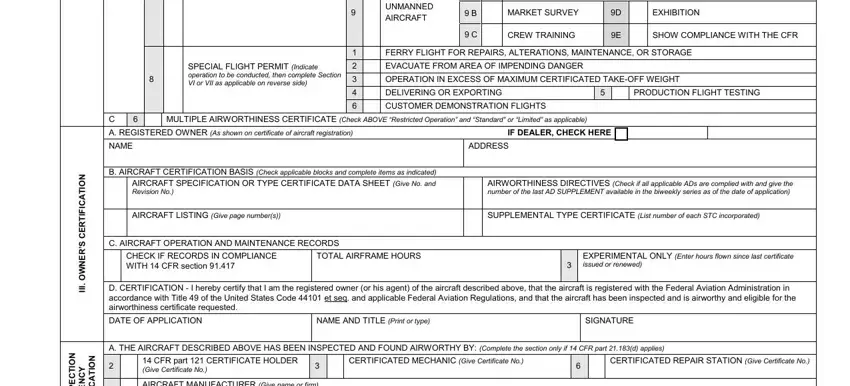 Entering details in faa form airworthiness part 2