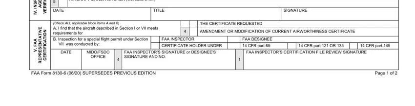Filling in faa form airworthiness step 3