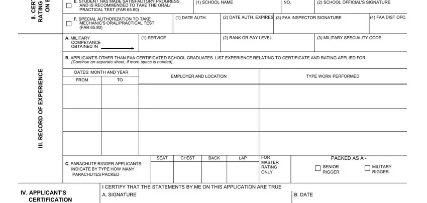 faa form 8610 2 pdf F O S S A B N O, E STUDENT HAS MADE SATISFACTORY, AND IS RECOMMENDED TO TAKE THE, SCHOOL NAME, SCHOOL OFFICIALS SIGNATURE, F SPECIAL AUTHORIZATION TO TAKE, MECHANICS ORALPRACTICAL TEST FAR, DATE AUTH, DATE AUTH EXPIRES  FAA INSPECTOR, FAA DIST OFC, A MILITARY, COMPETANCE OBTAINED IN, SERVICE, RANK OR PAY LEVEL, and MILITARY SPECIALITY CODE fields to fill out