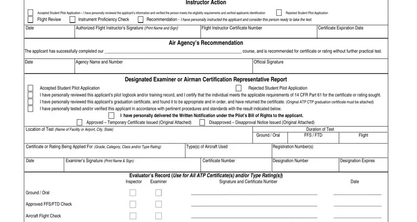 Filling in faa 8710 form step 4