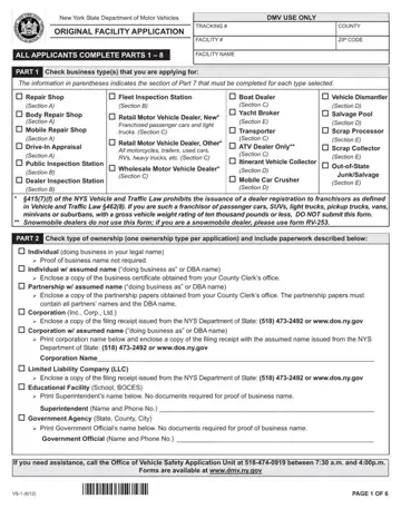 Facility Application Form Preview