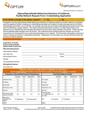Facility Cred Form Preview