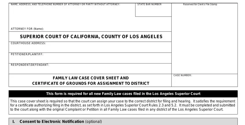 step 1 to filling in ca fam district