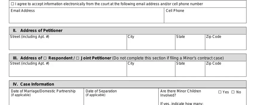 Entering details in ca fam district stage 2