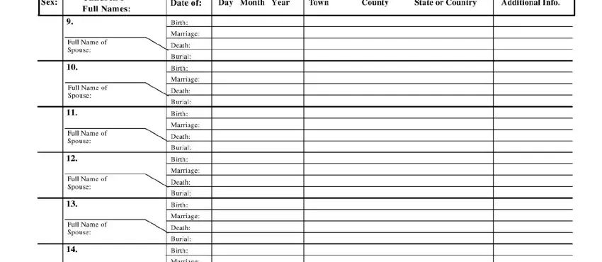 stage 4 to entering details in family record group