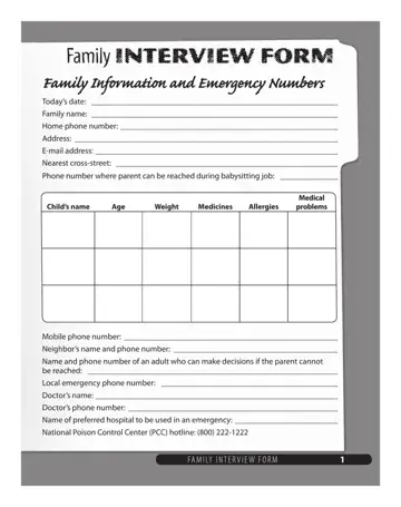 Family Interview Form Preview