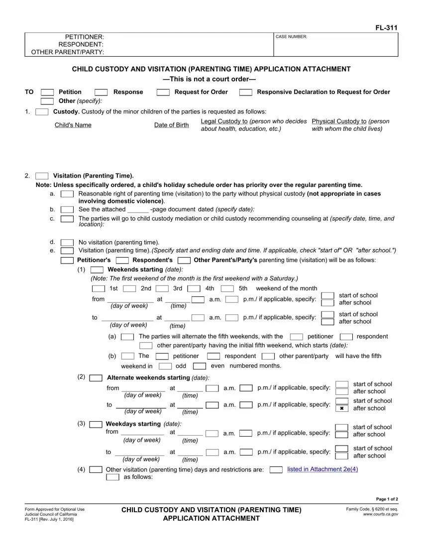Family Law Form Fl 311 first page preview