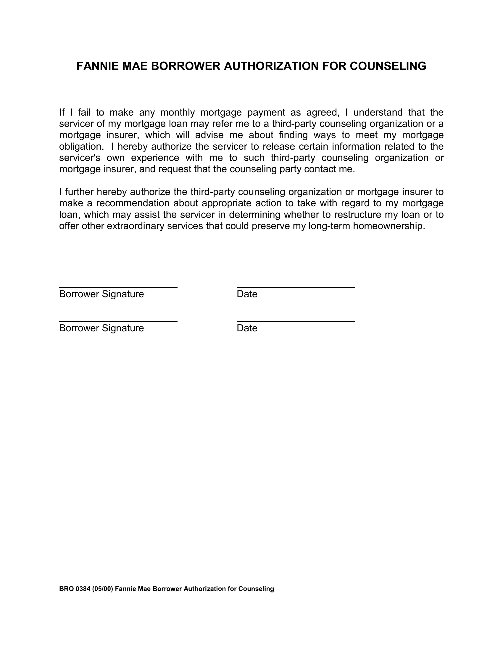 Fannie Mae Borrower Form Fill Out Printable PDF Forms Online
