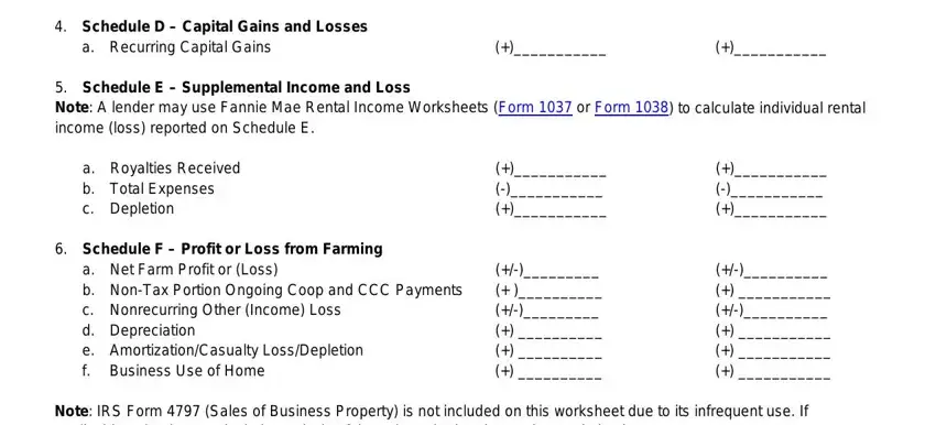 Filling out income calculation worksheet step 2