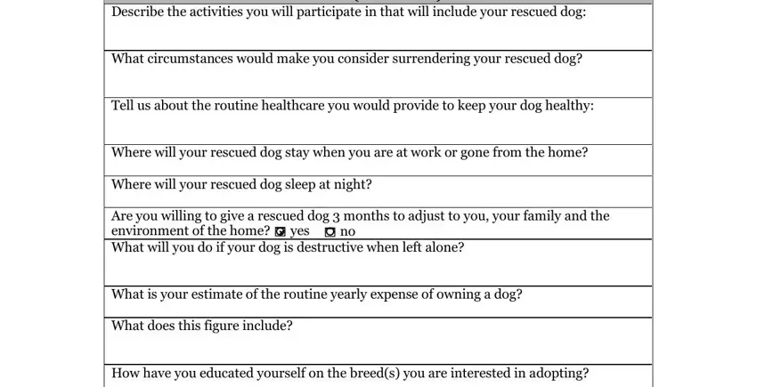 step 5 to entering details in farfels rescue adoption