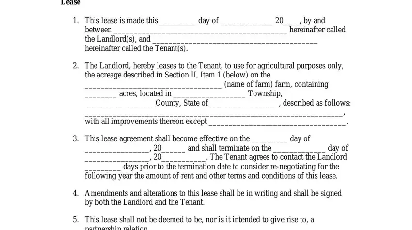 part 1 to filling out form farm agreement