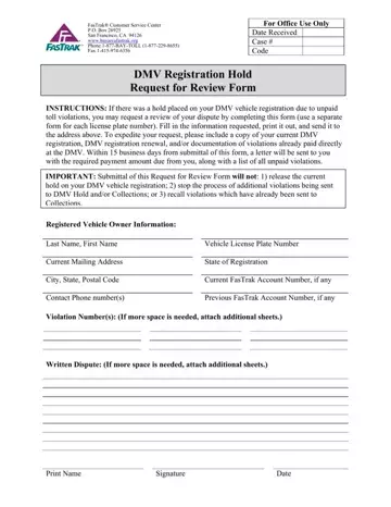 Fastrak Dmv Registration Hold Preview