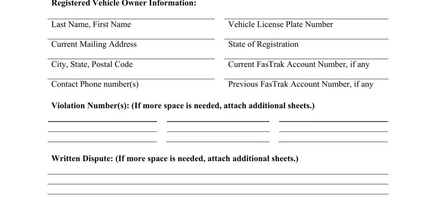 dmv form dispute empty fields to fill in