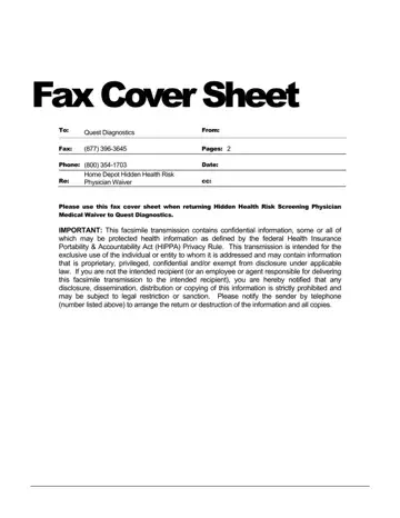 Fax Cover Sheet Preview