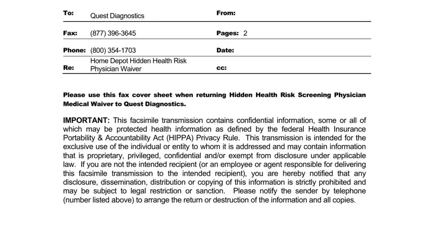 portion of blanks in confidential cover sheet template