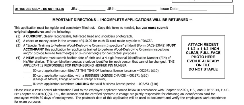 pest card id spaces to fill in