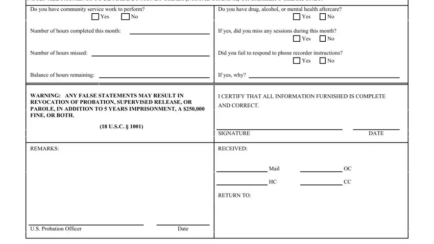 stage 5 to finishing federal probation monthly report