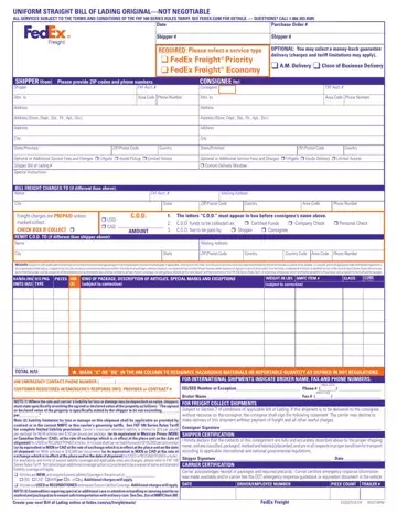 Fedex Bill Of Lading Preview