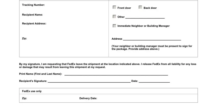 fedex door tag release form spaces to fill out