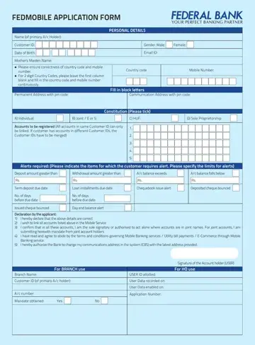 Fedmobile Application Form Preview