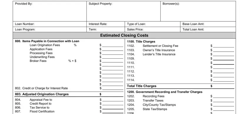part 1 to filling in fees worksheet