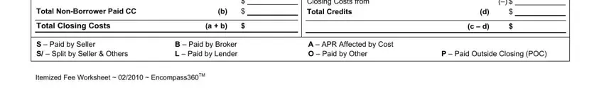 Finishing initial fee worksheet stage 4