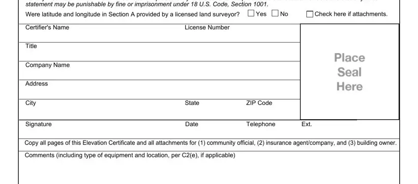 Entering details in fema elevation printable step 5