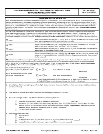 FEMA Form MT1 Preview