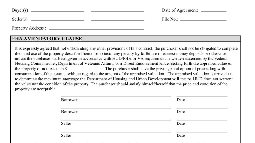 stage 1 to filling out fha clause form