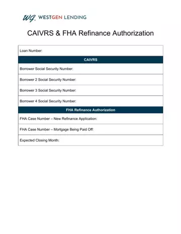 Fha Refinance Authorization Preview