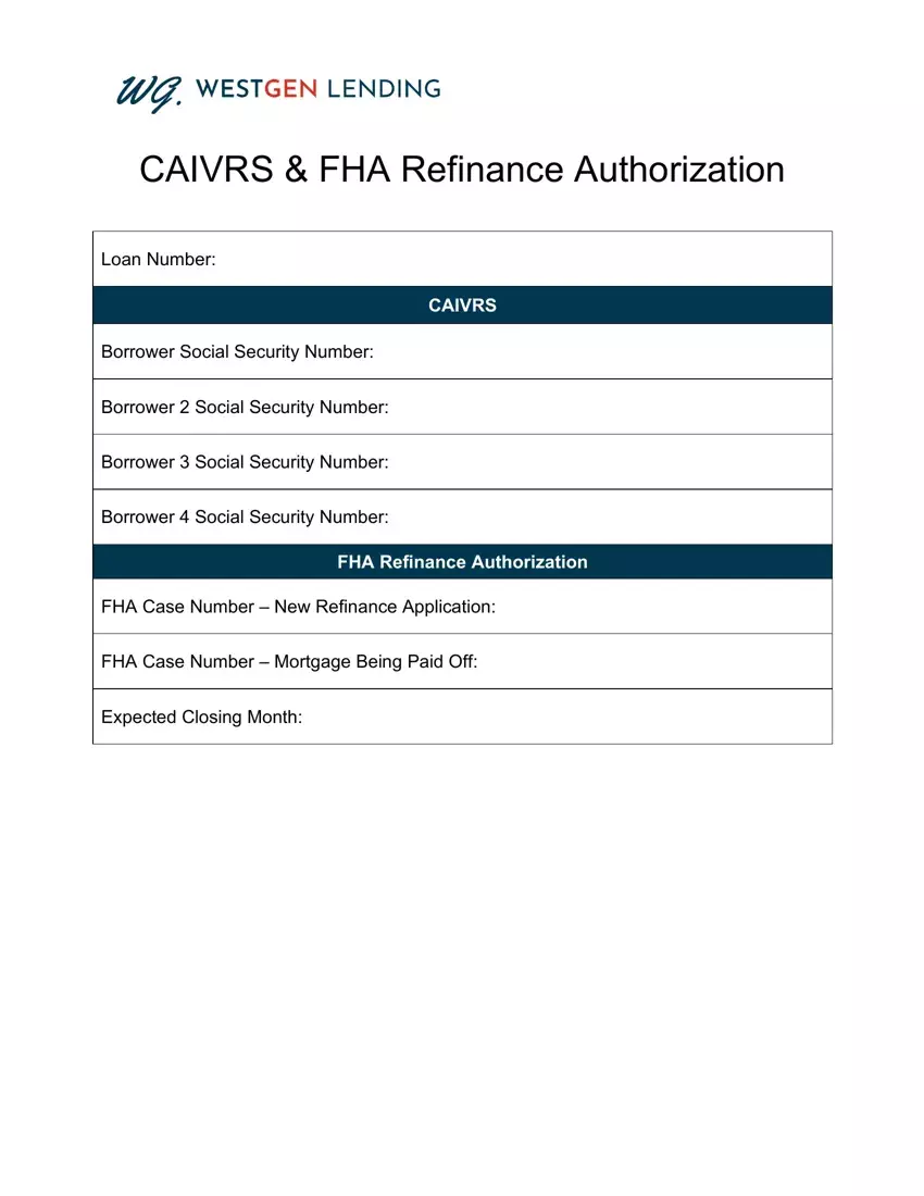 Fha Refinance Authorization first page preview