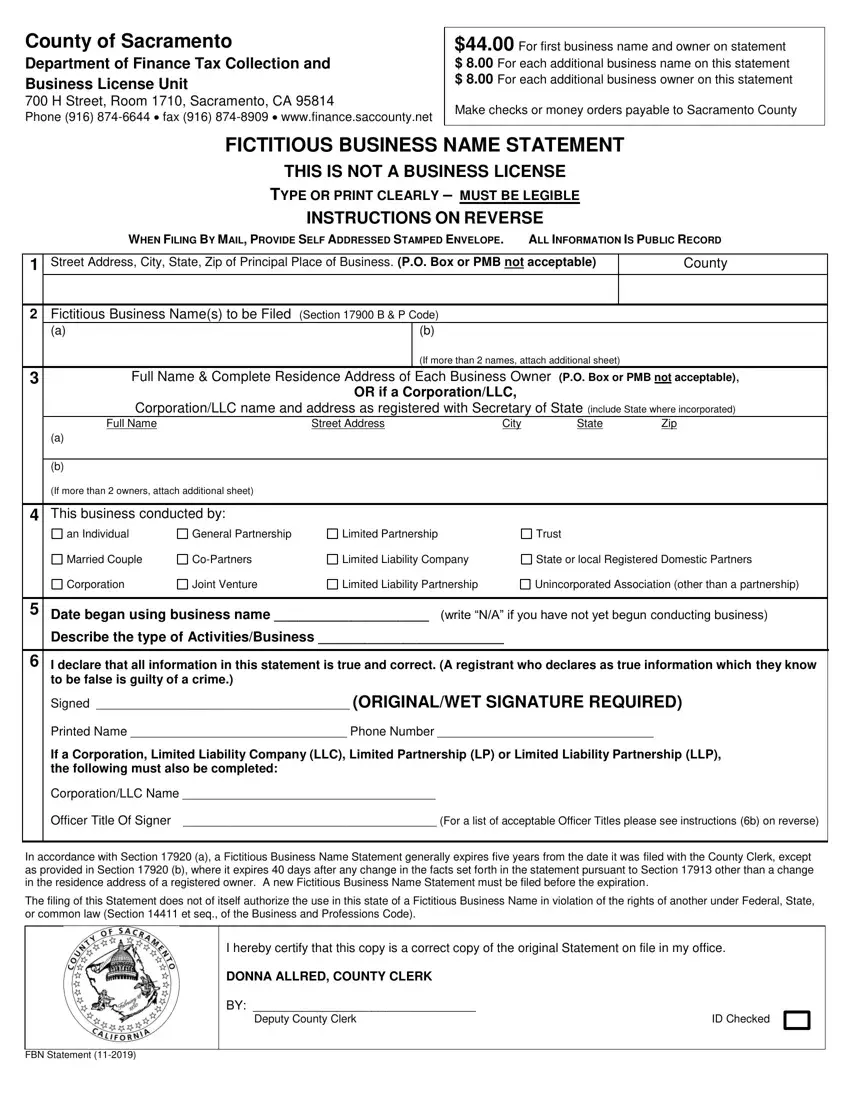 Fictitious Business Name Statement PDF Form FormsPal