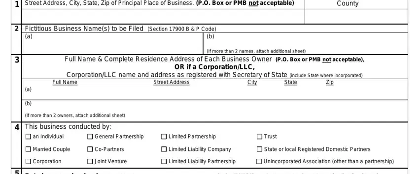 fictitious business name statement los angeles empty fields to fill out
