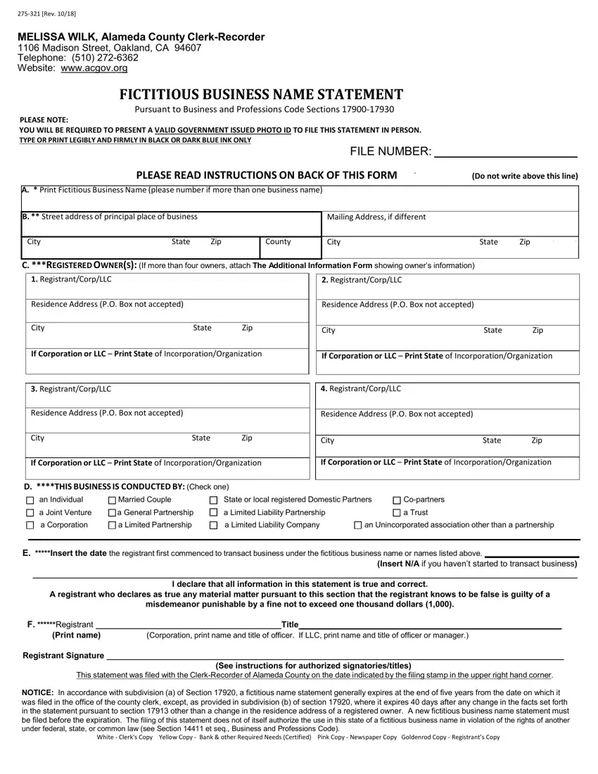 Fictitious Business Statement Fill Out Printable PDF Forms Online